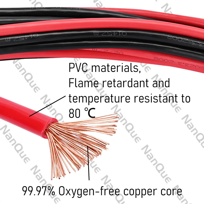 Battery Inverter Cable 8AWG 6AWG 4AWG 2AWG 10/16/25/35mm2 Red Black Color Soft Cable 20/30/40/50/60/100/200CM Length Soldering