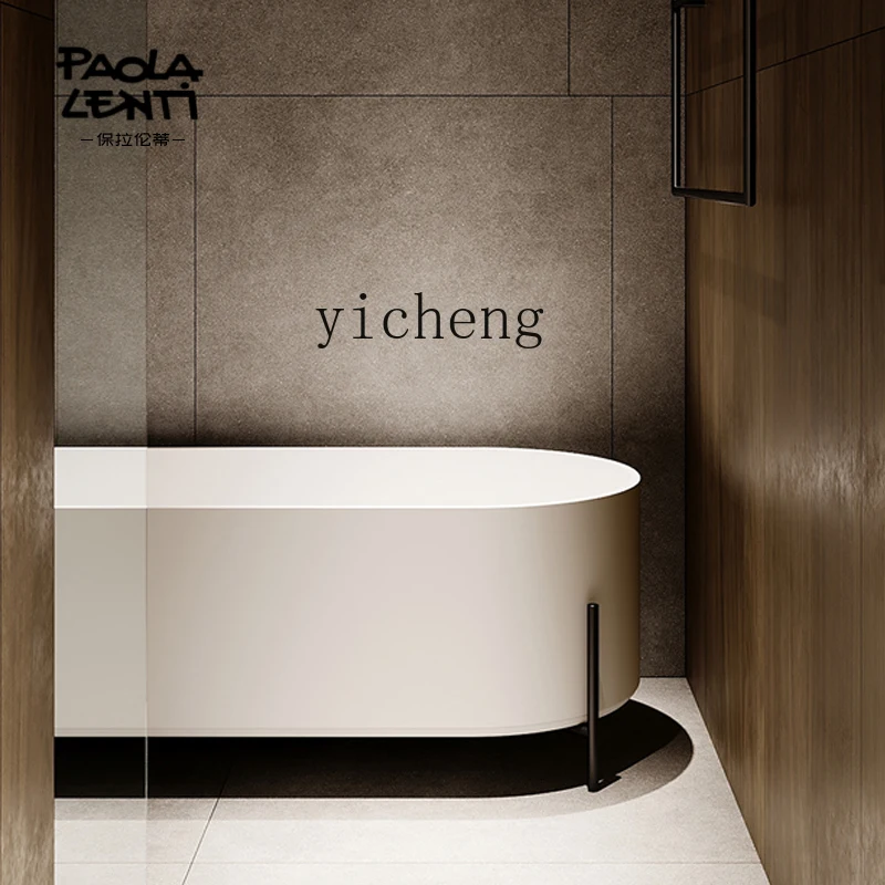 YFY integrated Qimei stone oval with tripod bath hotel couple double artificial stone household bathtub