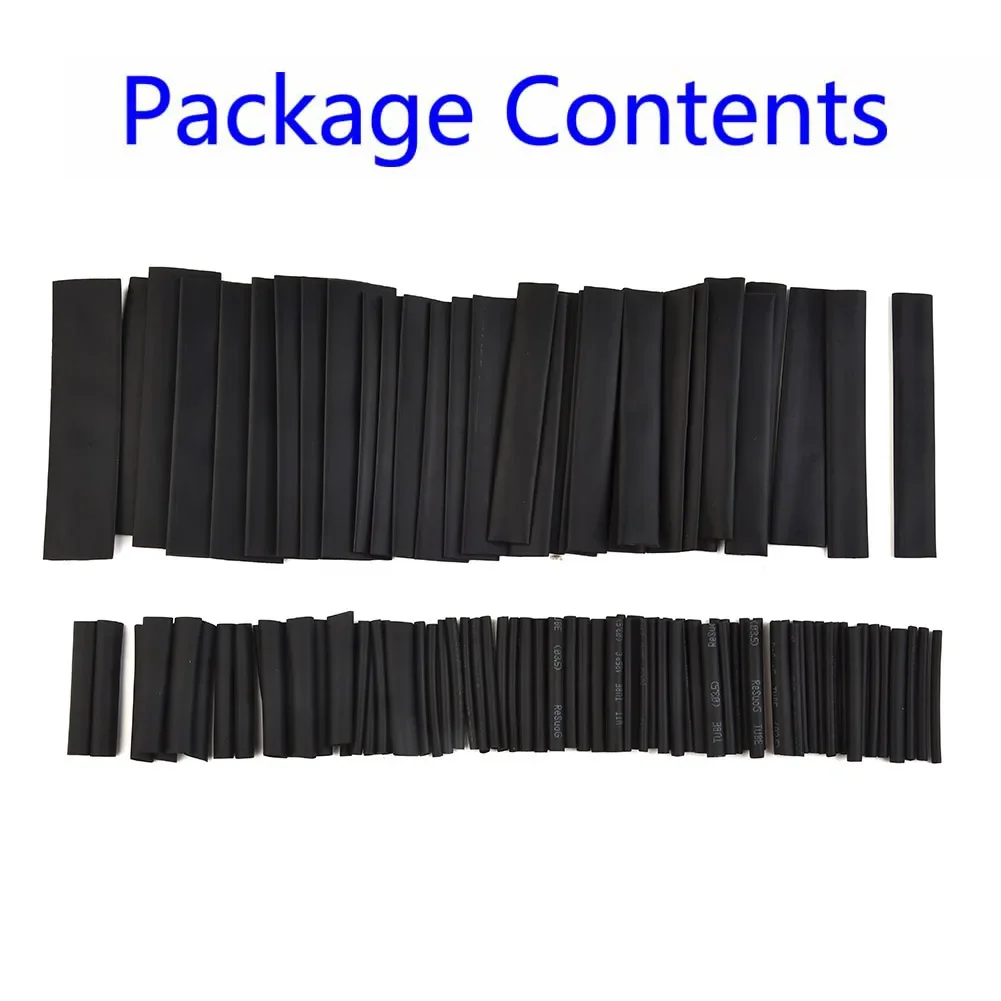 Protect Your Cables with Black Glue Heat Shrink Tubing, 127 Pcs Assortment Kit, Sizes 2mm 14mm, Flame Retardant, Easy to Apply