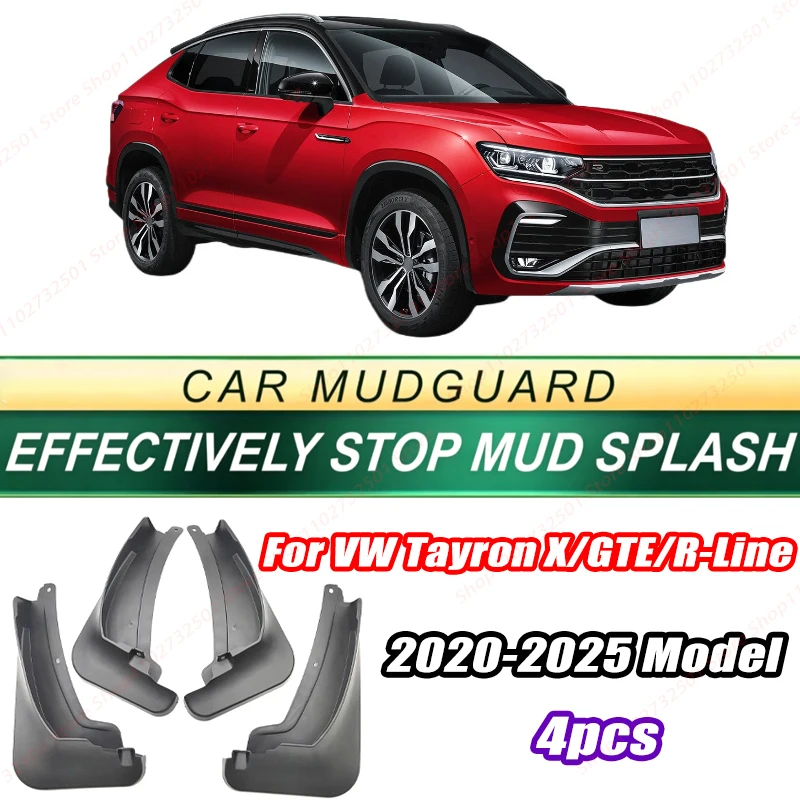 For VW Tayron X/GTE/R-Line 2020-2025 Model 4PCS Front Rear Mud Flaps Splash Guards Fender Mudguards Auto Accessories