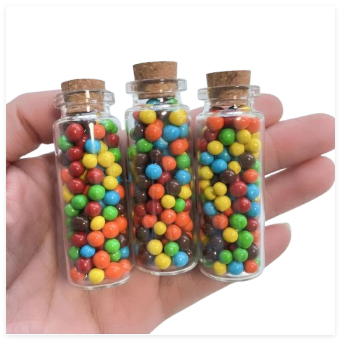 50/72/100 Pcs 11×22×60mm 12ml Small Glass Bottles Cork Crafts Decoration Tiny Jars Transparent Empty Glass Jar Mini Test tube