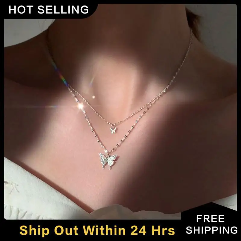 Cold Wind Neck Chain Light And Comfortable Not Allergic Butterfly Pendant Luxury Necklace Clavicle Chain Popular Jewelry Trend