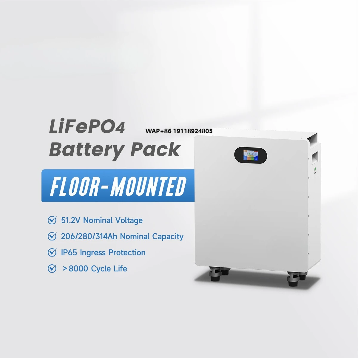 Wall Mounted 10kwh 15kwh Lifepo4 Batteries 51.2V 200ah 300ah Lithium Iron Battery LFP Powerwall Home Solar Energy Storage