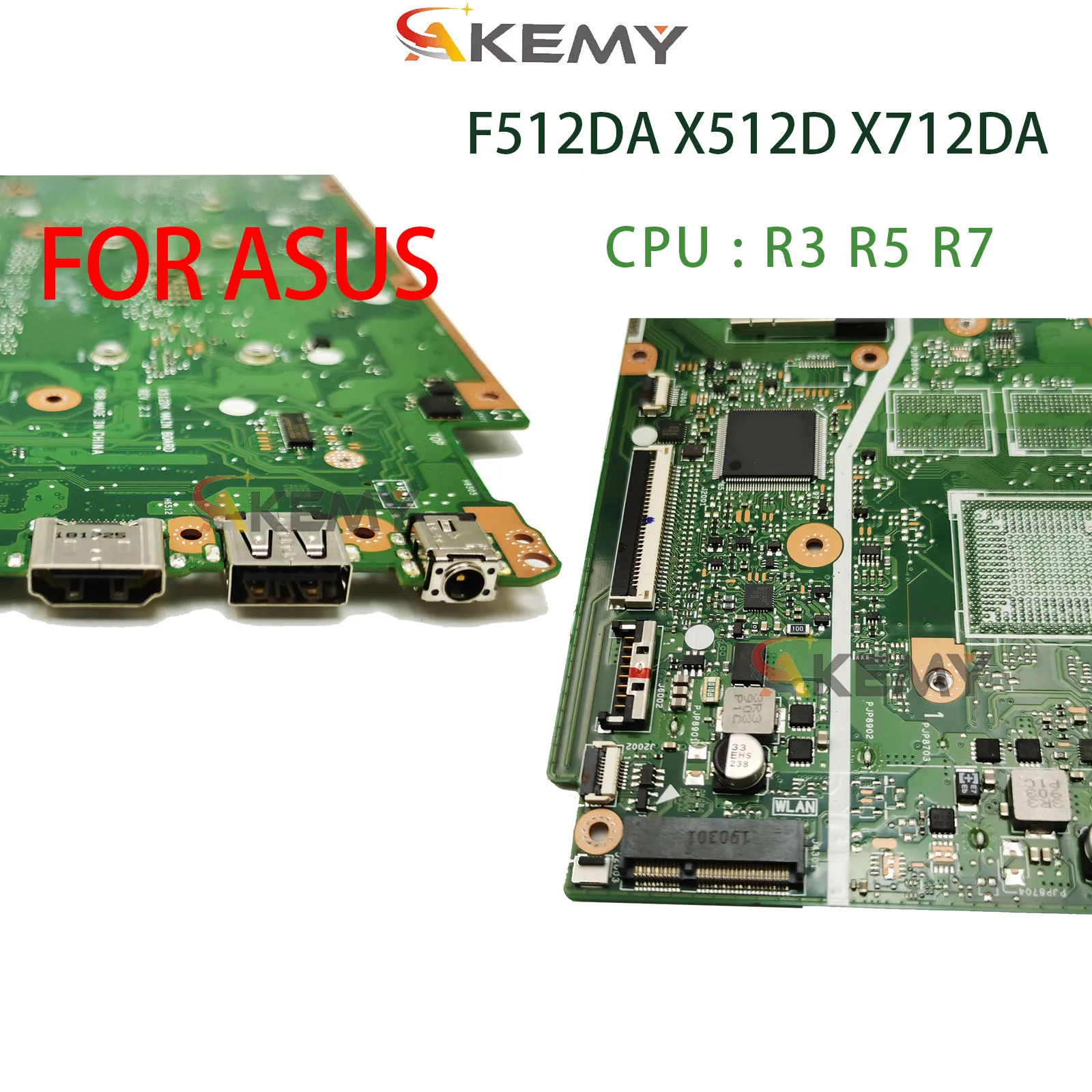 F512DA X512DA Laptop Motherboard For Asus X512D X712DA X512DK M712D Mainboard 0GB/4GB-RAM R3-3200 R5-3500 R7-3700U