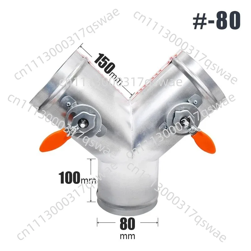 Galvanized Y‑Type Manual Three‑Way Valve Silicone Sealing Air Volume Control Valve for Fresh Air System Ventilation