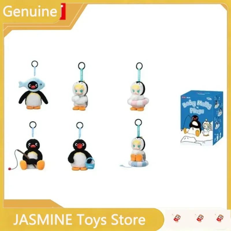 

original POP MART Molly Pingu Happy Fishing Blind Box Vinyl Plush Pendant Bag Hanging Decoration Fashion Collectible Gift