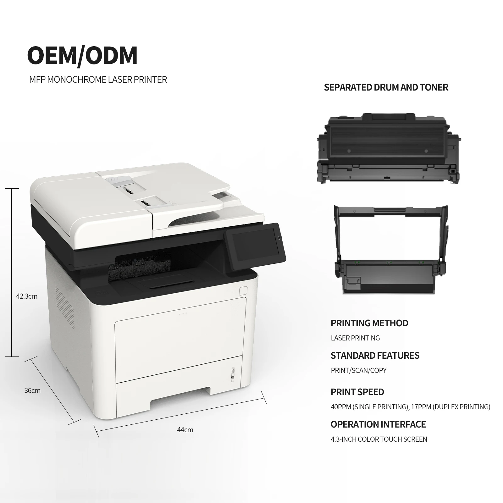 GBM-B401SDN A4 Multifunctional Office Printer 40ppm Black White Scan Copier with High Quality Print Official Premium Product