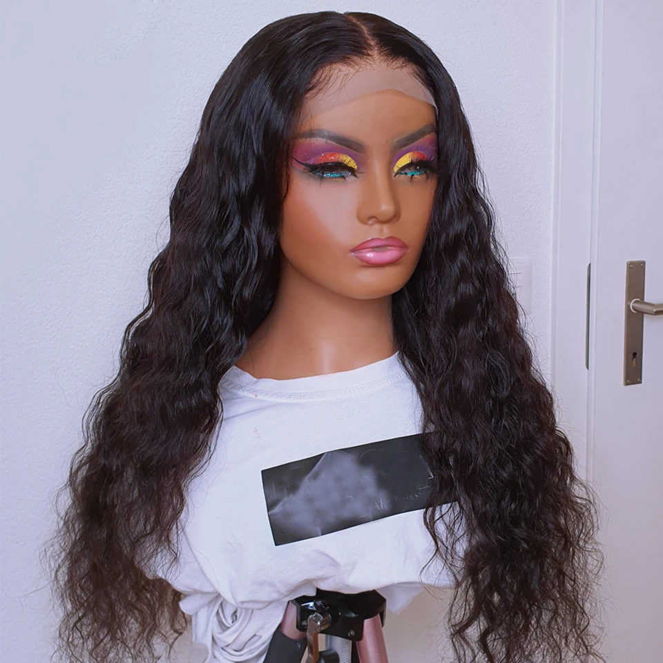 

26inch Soft Natural Black Deep Curly 180Density Lace Front Wig For Black Women BabyHair Glueless Preplucked Heat Resistant