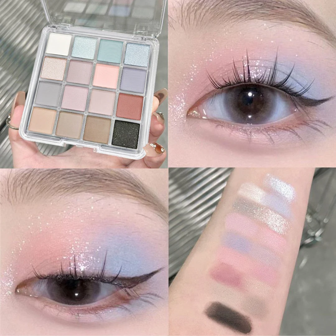 K'APEINE Palette de fards à paupières 16 couleurs, finition mate et scintillante, palette de fards à paupières Dopamine colorée pour un look de maquillage vibrant