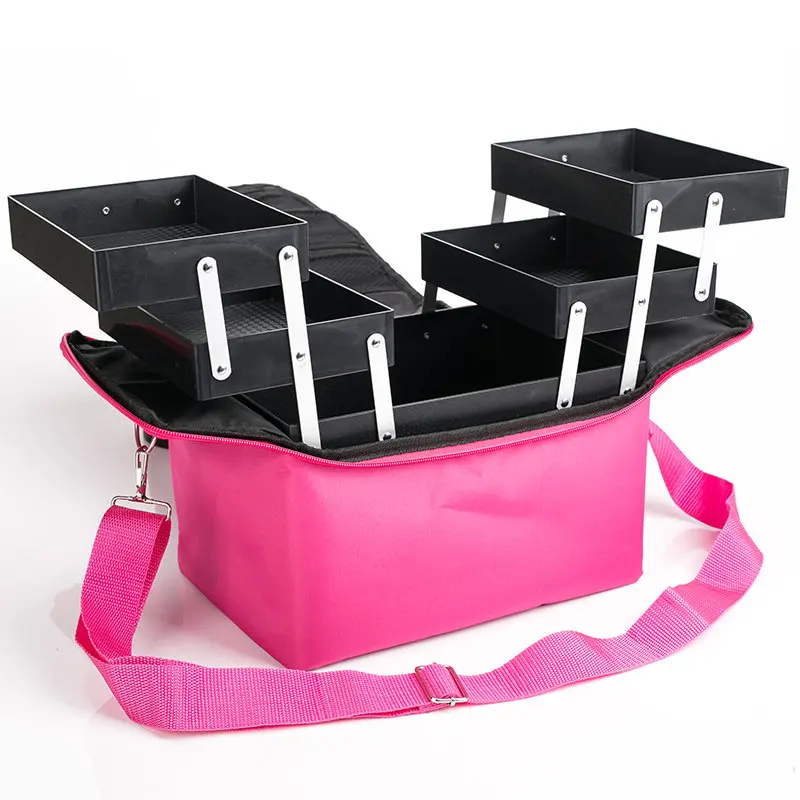 Cosmetic Case Large Capacity Storage Multi-layer Professional Handheld Makeup Manicure Pedicure Embroidery Tool Box