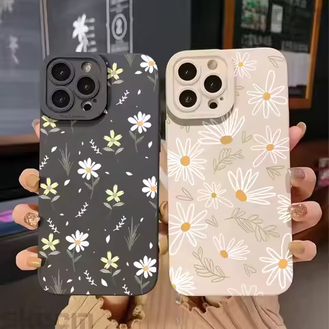 Luxury Small Chrysanthemum Flower Phone Case For Samsung Galaxy A55 A54 A15 A35 S25 Ultra S24 S23 S22 S21 S20 Plus FE Cover