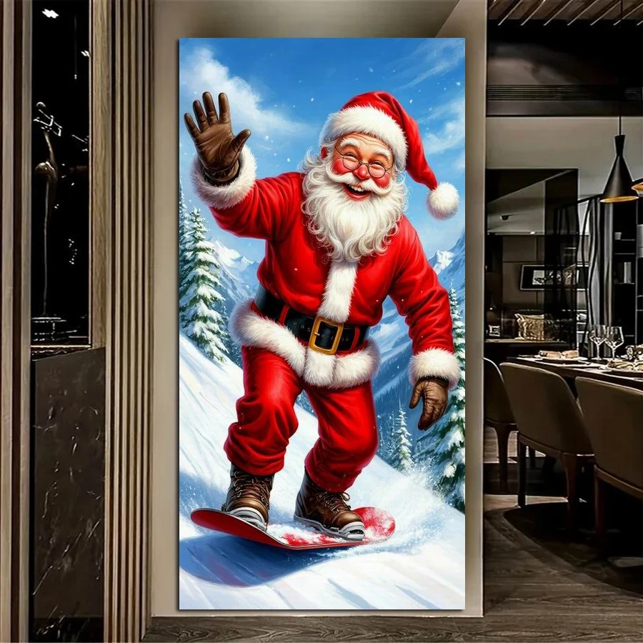 

Fullcang Санта-Клаус катание на лыжах большой размер Diy наборы для алмазной живописи полная квадратная круглая дрель мозаика вышивка картина Настенный декор