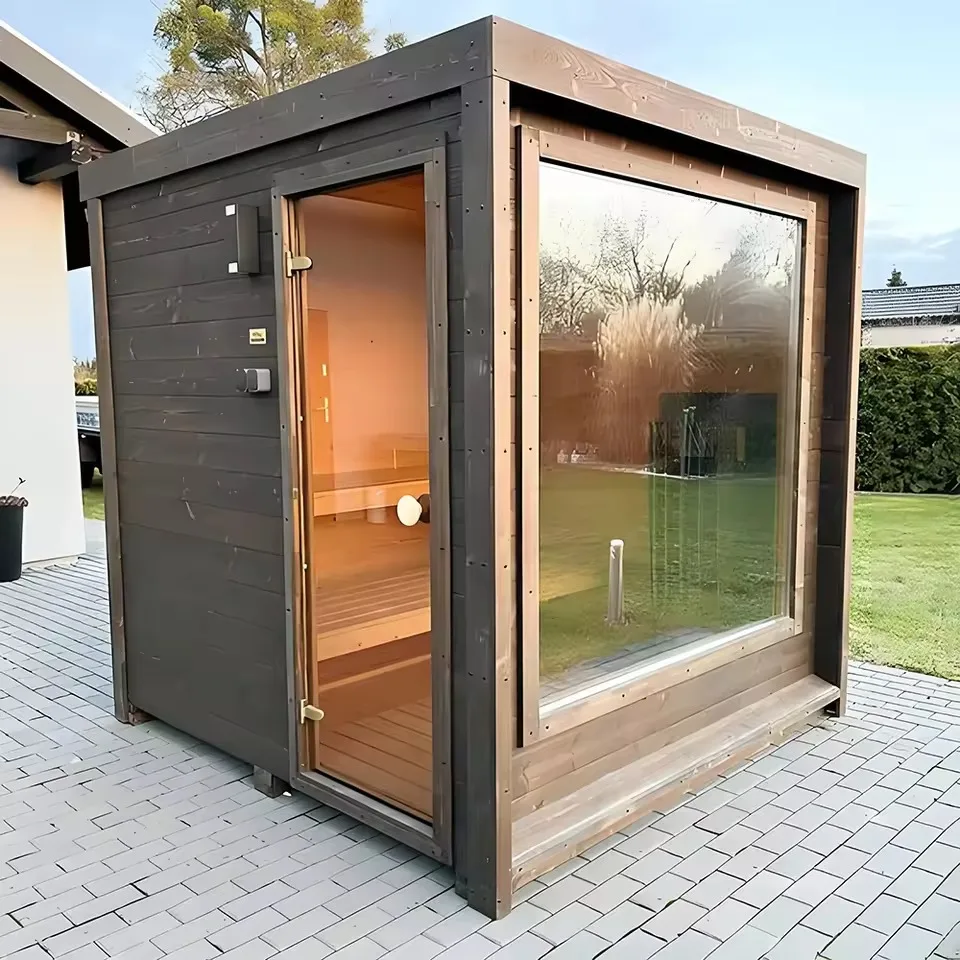 Modern Minimalist Solid Wood Fully Sauna Room Traditional Sauna Room for Outdoor Use