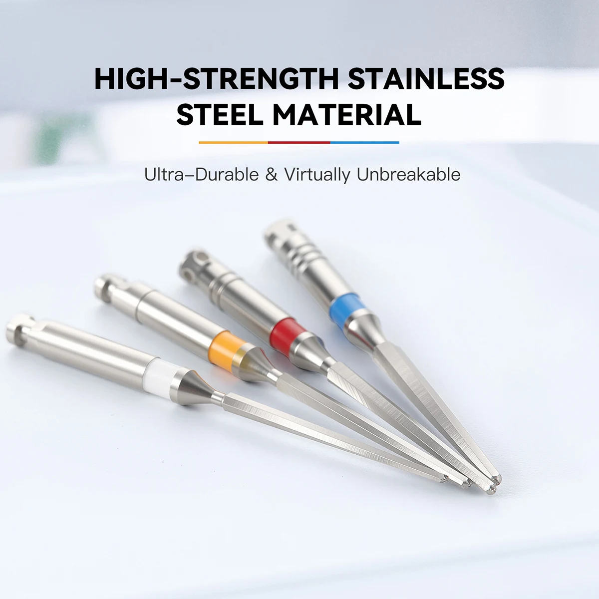 4개/박스 AZDENT 치과용 파이버 포스트 드릴 스테인리스 스틸 근관 리머 32MM1-4 #   치과 기구