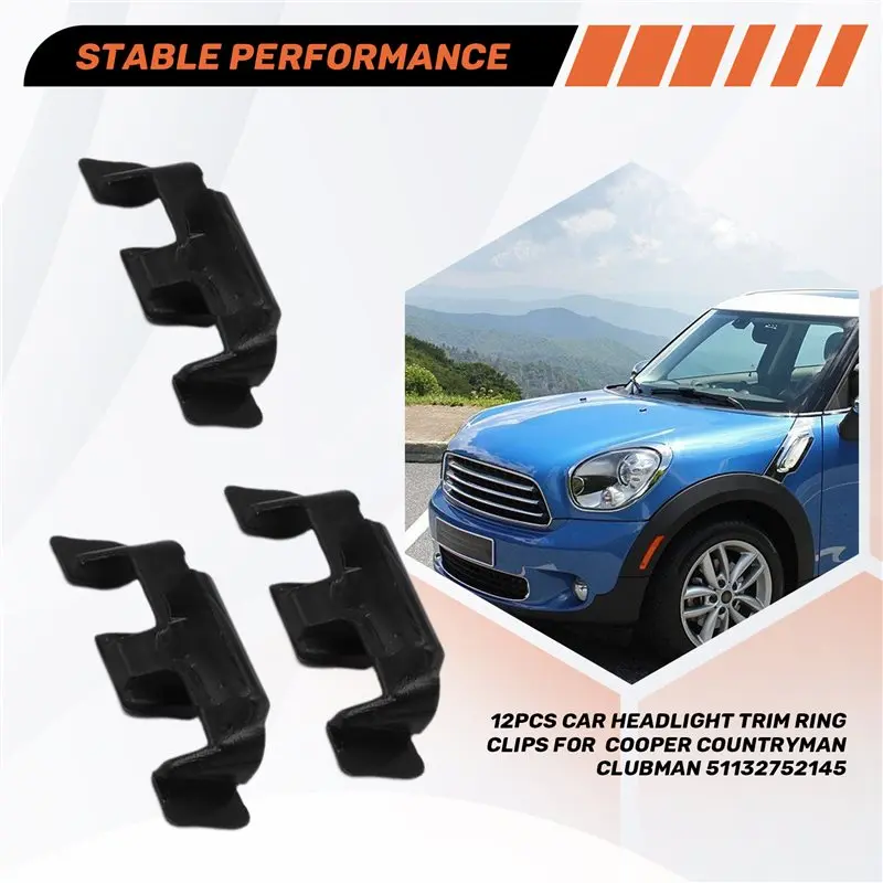 Portable 12Pcs Car Headlight Trim Ring Clips For Mini Cooper Countryman Clubman 51132752145