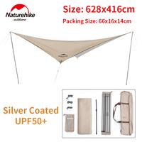 Naturehike 3-4 Person Large Tarp Camping Sun Shelter Outdoor Waterproof Canopy Picnic Garden 150D Windproof With 2.4m Pole UPF50