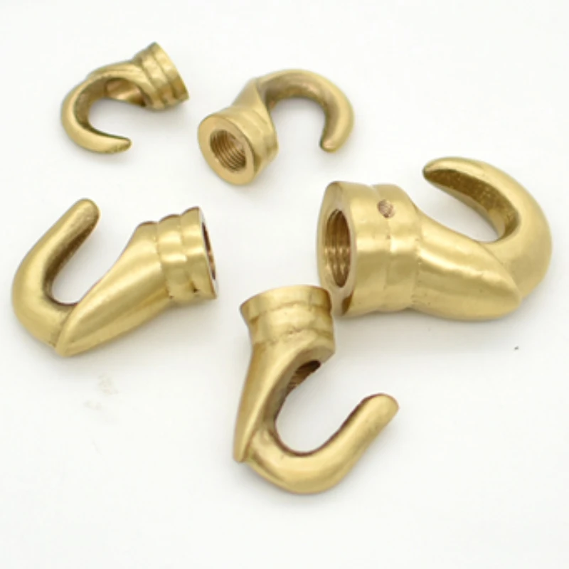2 Pieces M10  M12 M14 M16 Brass material lamp parts base accessories hooks copper chain hook for lighting base ceiling mount