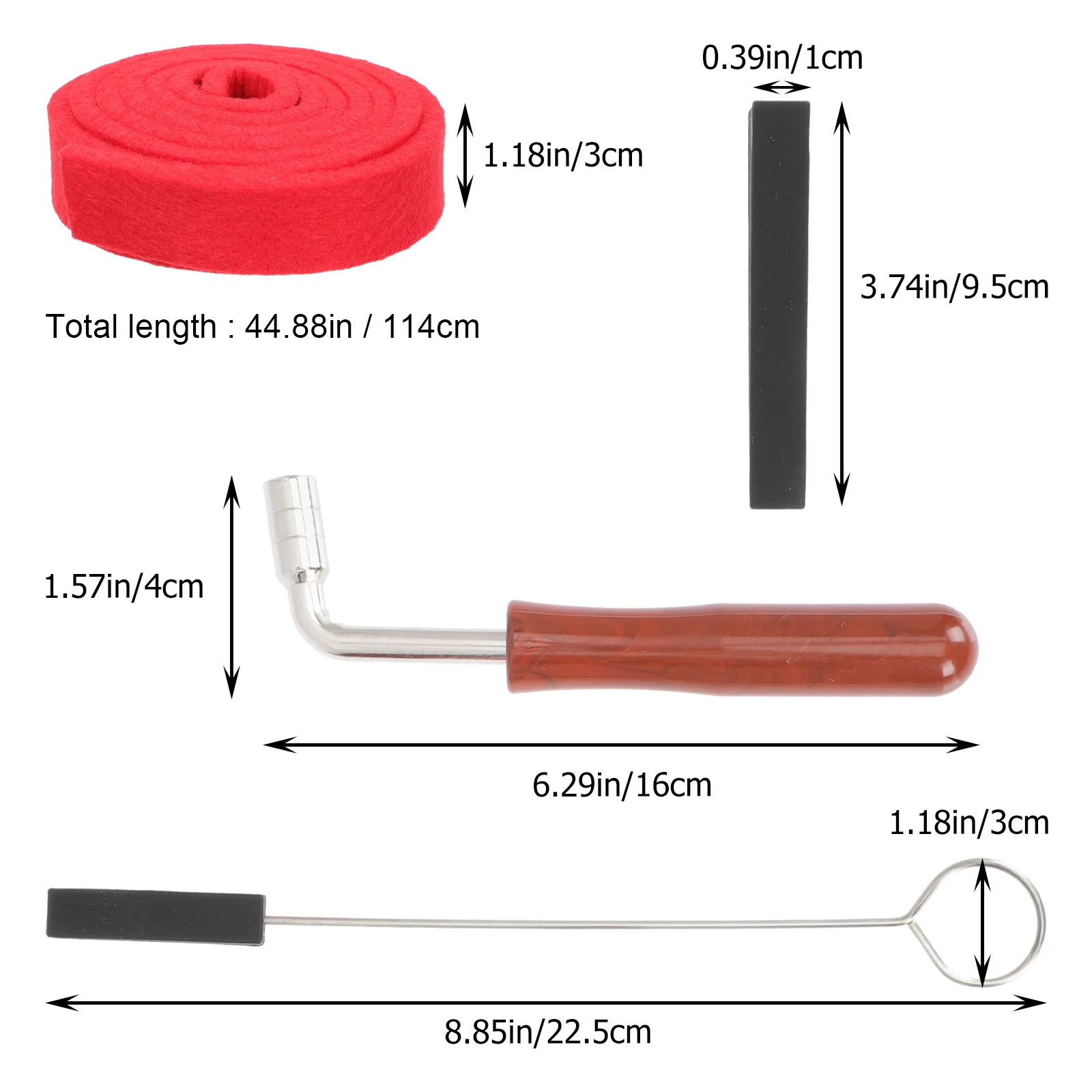 

1 set Professional Piano Tuning Mutes Kit Durable Low Tone Sound Reduction For Piano Repairing Supply Mute Fork Tool Accessory