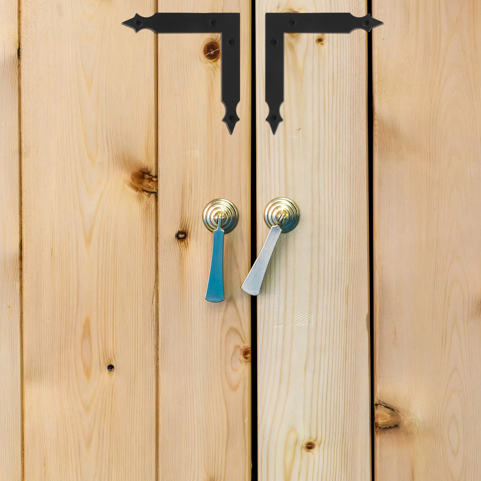 

4pcs Decorative Corner Bracket Rustic L-Shaped Hardware For Barn Door Garage Garden Gate Mirror Frame Durable Easy Install