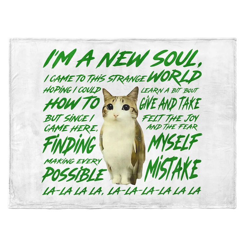 Gaslight Gatekeep Girlboss Meowl Throw Blanket Cat Owl Funny Meme Brainrot Gen Z Joke Meme New Souls Soft Fleece Blanket