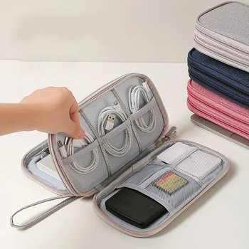 1 New Data Cable Storage Bag Travel Storage Bag Portable Waterproof Double-layer Storage Bag Wire Storage Box