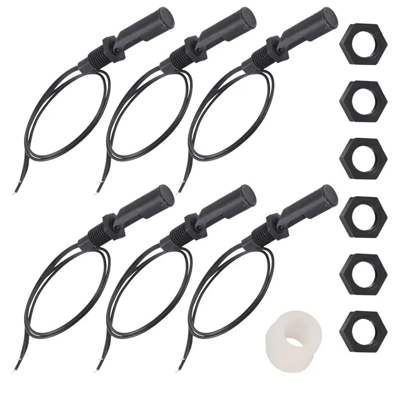 FEDI-6 Pieces Side Mounted Horizontal Liquid Float Switch Water Level Sensor