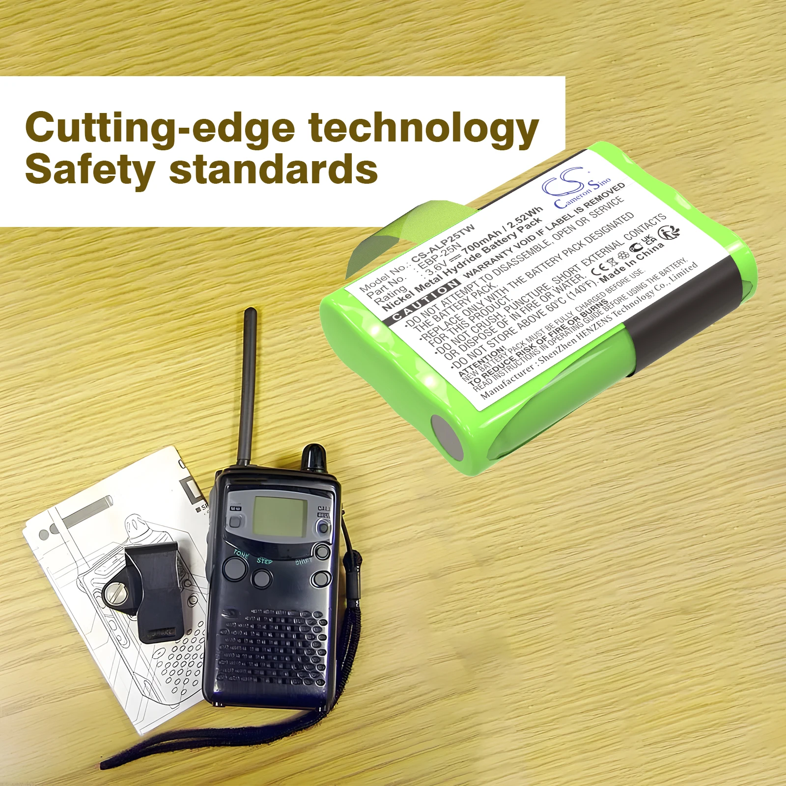 Cameron Sino 3.6V 700mAh Two-Way Radio Battery EBP-25N for Alinco DJ-S41 PMR446 DJ-SR1