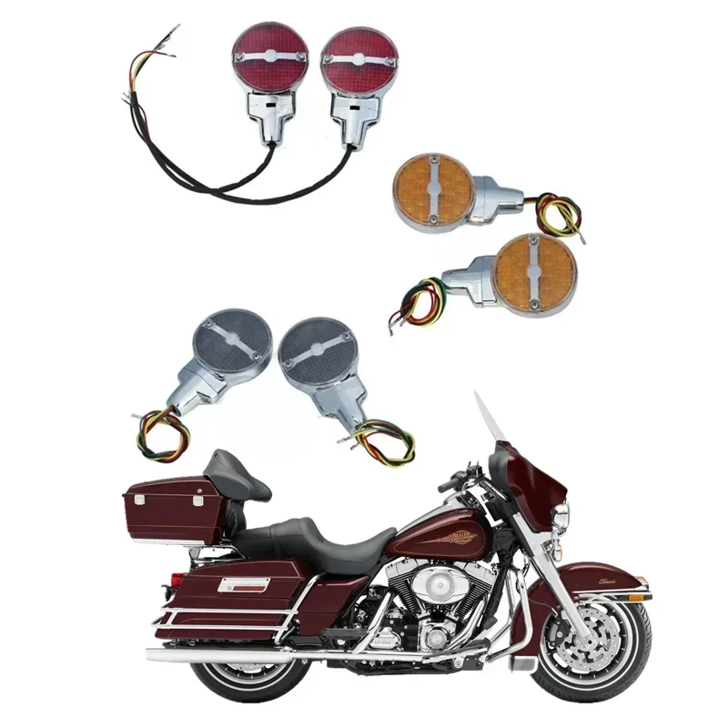 

Moto Acsessories LED Flat Turn Signal Light For Harley Touring Electra Glide Road King FLHR FLHTC 2001-2017 FLSTC