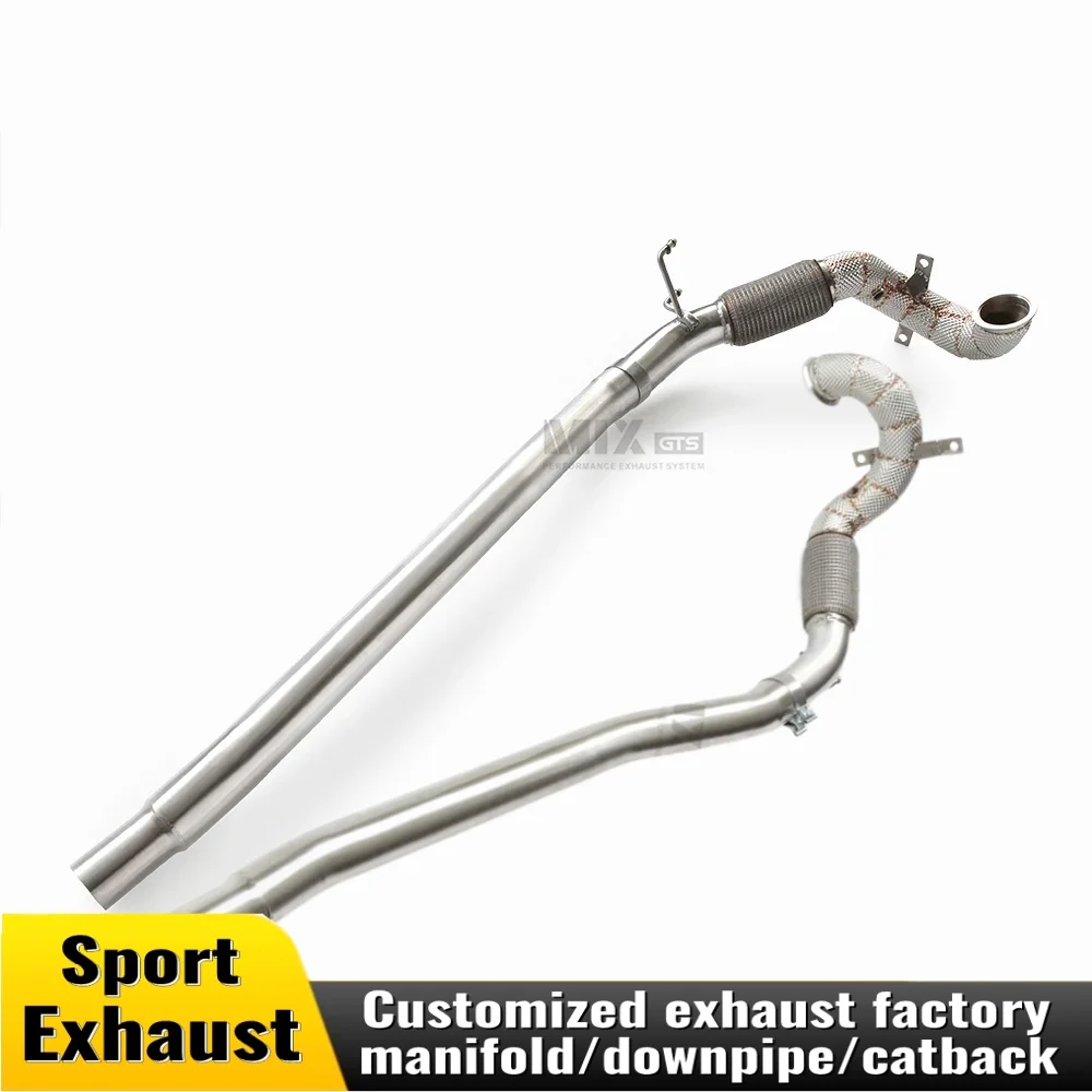 

Прямая выхлопная труба с высоким расходом для 2015-2021Volkswagen Golf 7R 2.0T, модернизация мощности гоночного автомобиля из нержавеющей стали