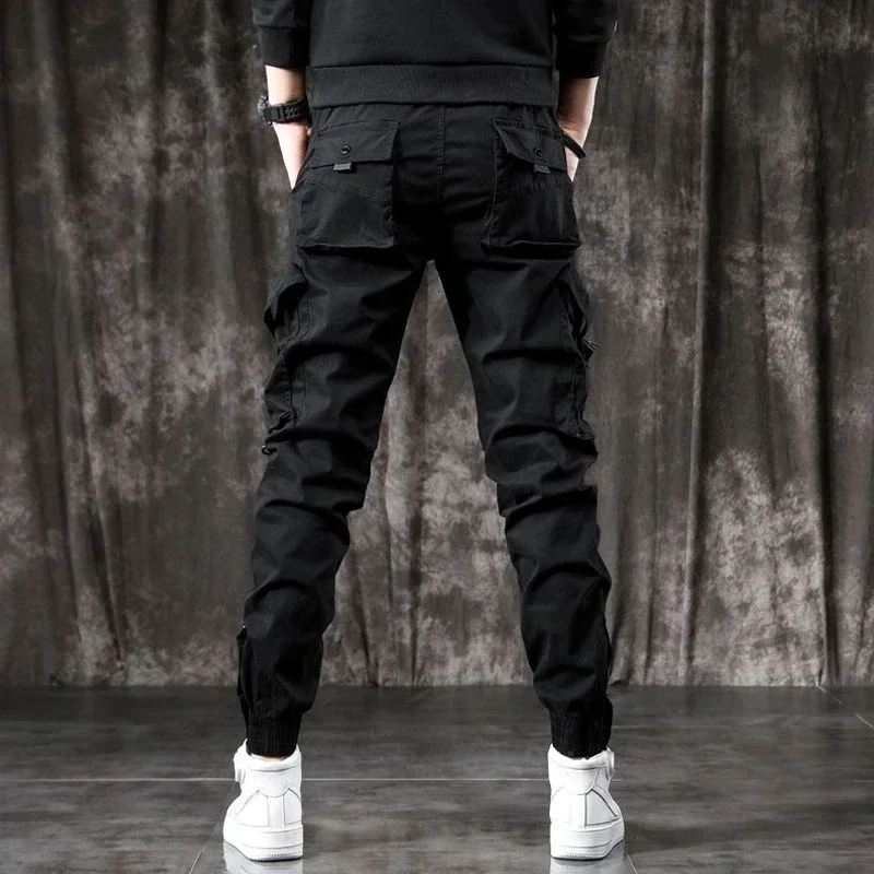 Trousers Black Cargo Jeans for Men with Pockets Male Cowboy Pants Motorcycle Classic 2024 Trend Designer Autumn Clothing Denim