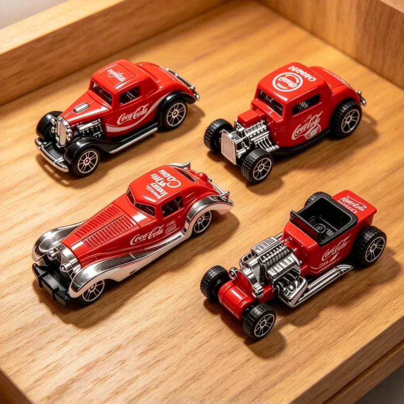 1:64 Scale Alloy Vintage Car Model Set, 6pcs Per Box, Retro Modified Diecast Vehicle, Desktop Collectible Ornament, Kids Toy Gif view 3