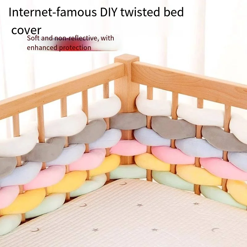 5M/3M Anti-collision Strip Diy Baby Splicing Bed Woven Fence Guardrail Decoration Crib Fence Soft Pack Ins Wind and Mahua