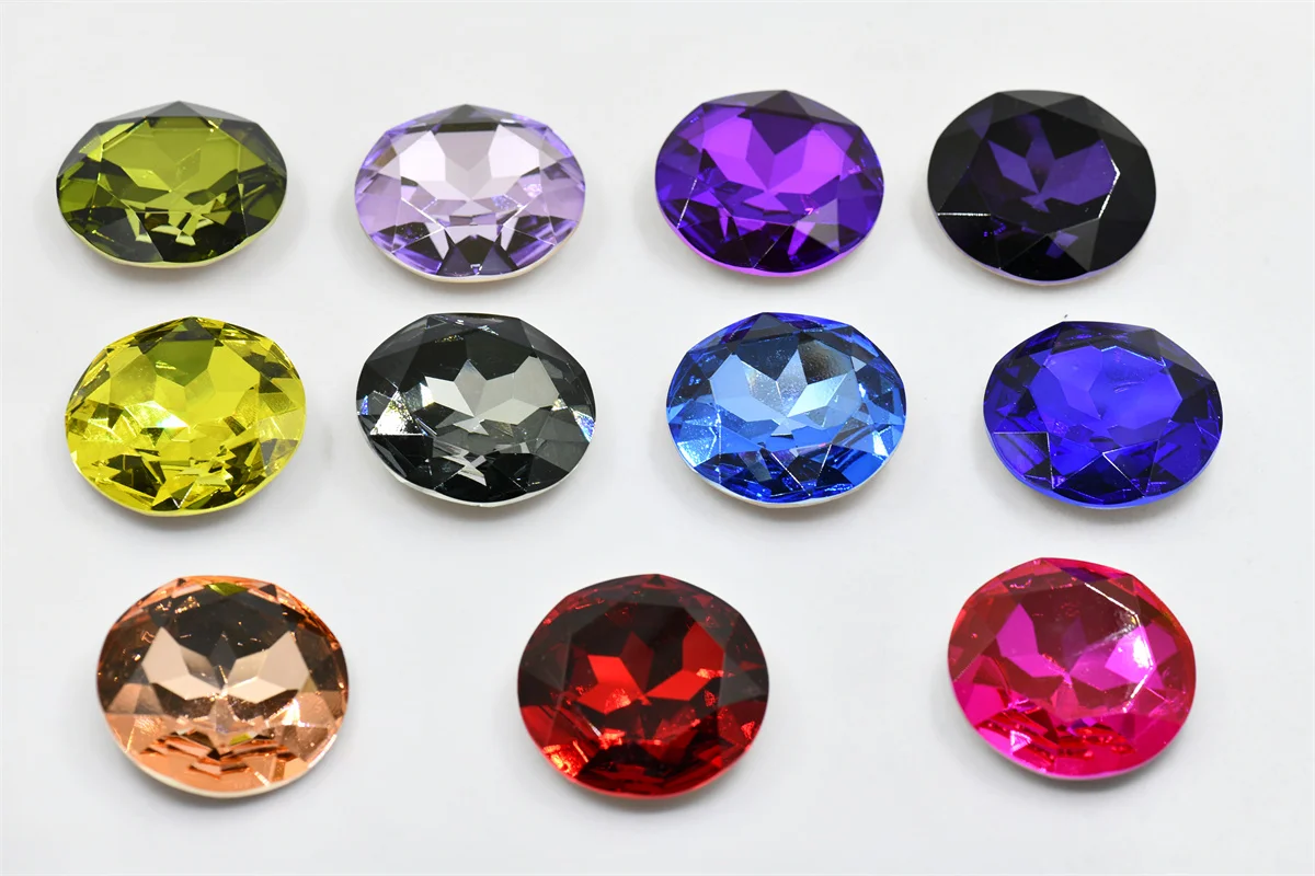 12pcs 50mm large beads Crystal Round Glass big size Rhinestones Jewels Making dyed color fancy stones for diy
