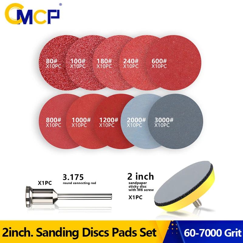 

CMCP 2Inch 50mm Sanding Discs Pads Set 60-7000 Grit Abrasive Polishing Pad Kit For Dremel Rotary Tool Sandpapers Accessories