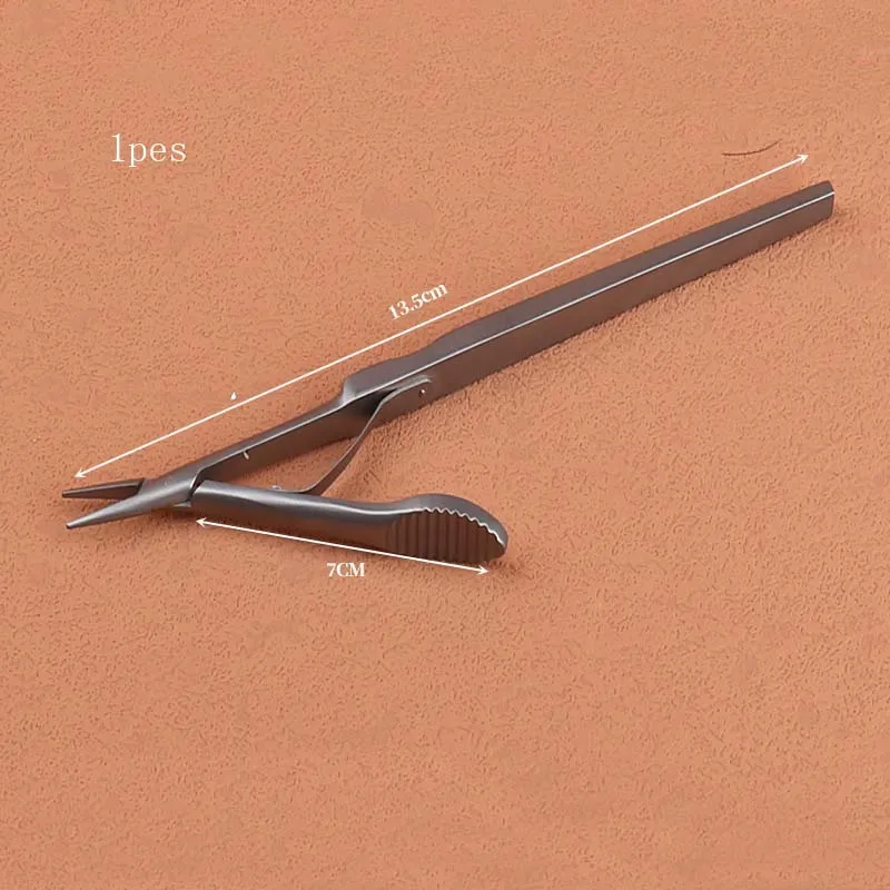 Long short handle needle holder Ophthalmic microscopic double eyelid cosmetic plastic tool Surgical needle holder Stainless stee