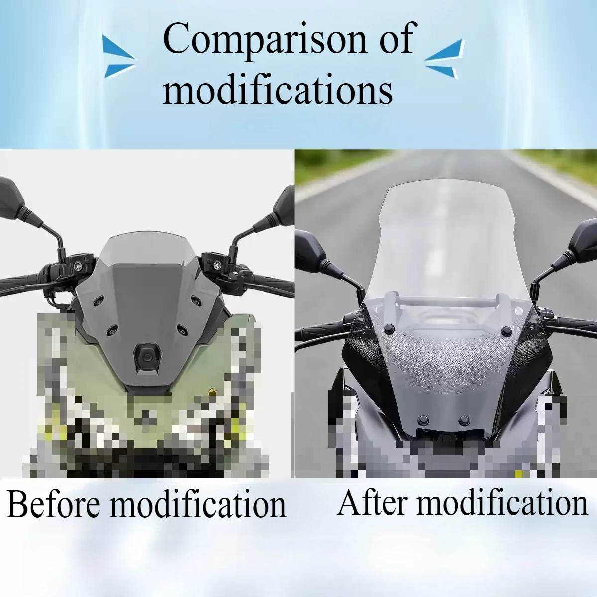 For VOGE SR150R Motorcycle Modified Windshield Wind Deflector Heightened Windshield Durable Front Glass Accessories Parts