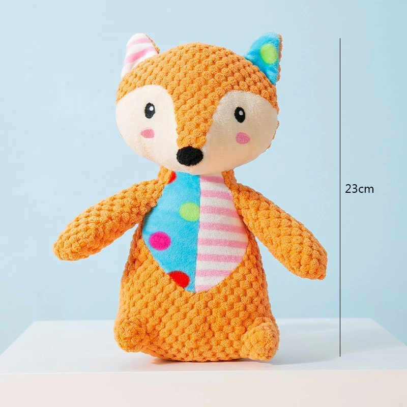 Pet Plush Toy Cat Dog Puzzle Toy Cute Animals Bite Resistant Interactive Squeaky Pet Dog Teeth Cleaning Chew Toy Pet Supplies image 3