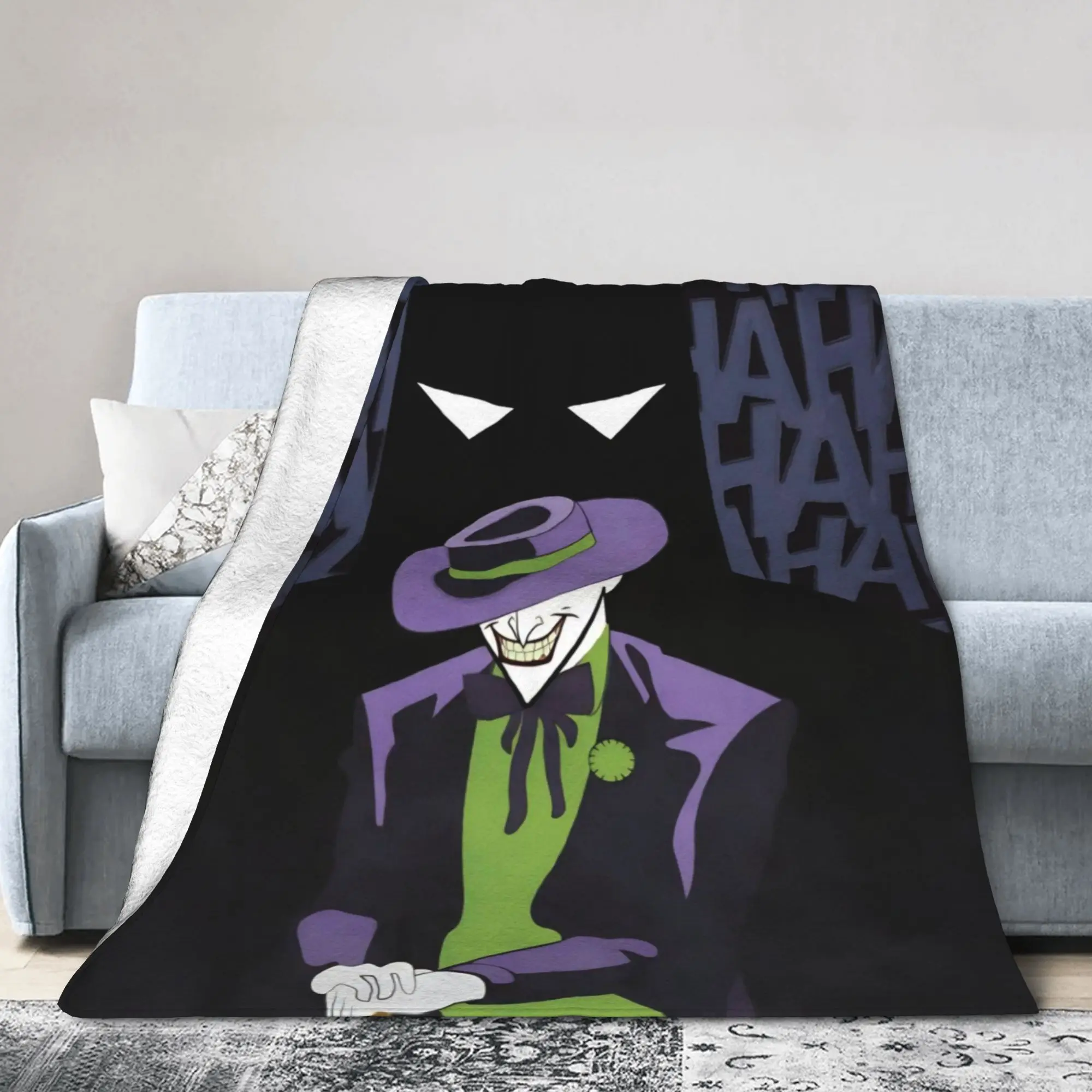Batmans Black Bat Silhouette Flannel Blankets  Creative Throw Blanket for Bed Sofa Couch 150*125cm Quilt,