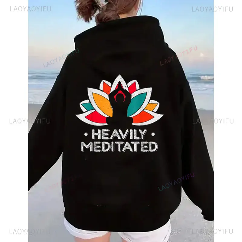 Fun Namaste Meditation for Spiritual Meditation Practice Namaste Pullover Hoodie Vintage Fashion Women Drop Shoulder Sweatshirt