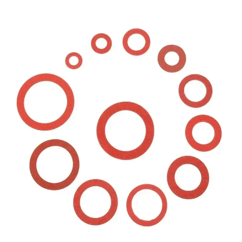 150/300PCS Rood Staal Papier Pakking Platte Ring Afdichting Sluiting Pakking Tool Set Fiber Ring Serie Hardware accessoires