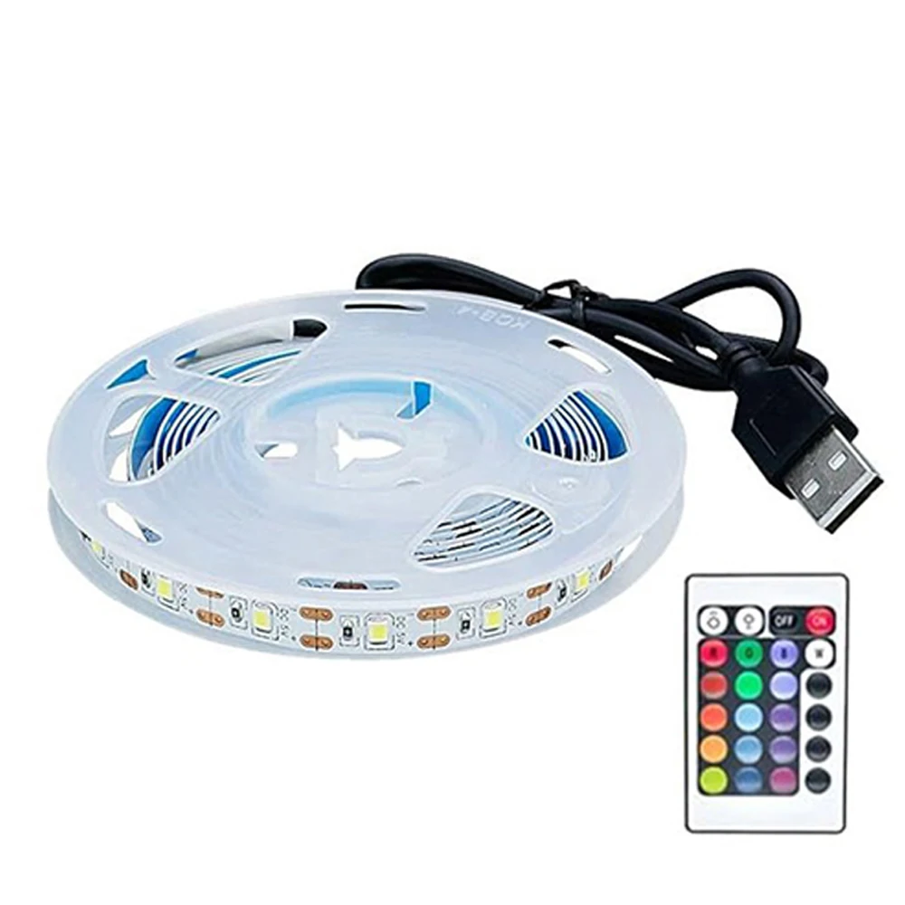 5M 10M LED Light Strip RGB Color Flexible Waterproof Decor Light String USB/Power Adapter Remote Control Adhesive Party Light