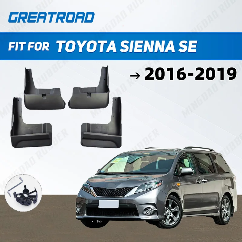 For Toyota Toyota Sienna SE 2016-2019 2017 2018 Fender Mudflaps Splash Guards  Mudguards Mud Flaps car Access