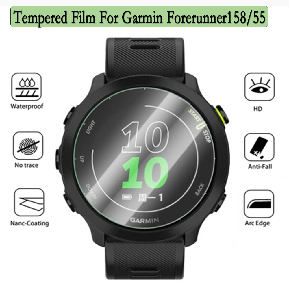 2/4/6pcs Tempered Glass Film For Garmin Forerunner 158 watch Full Screen Protective Anti-Scratch Films For Garmin Forerunner 55