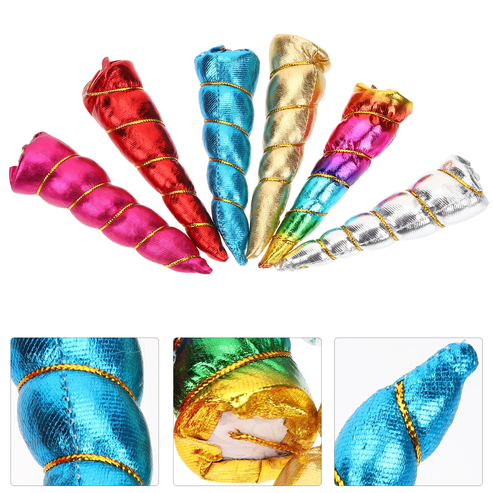 

12pcs Unicorn Horn DIY Accessory Glitter Photo Props Blue Gold Colored Red Silver Pink Headdress Birthday Party Hair Decor Safe