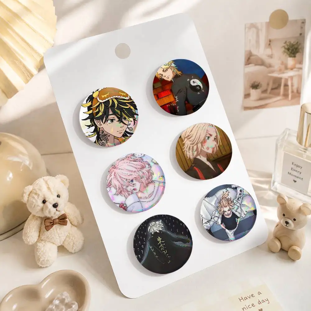 A-T-Tokyo-o A-Avenger Cartoon Round Brooches On Backpack Jacket Acrylic Button Pins Collection Gifts