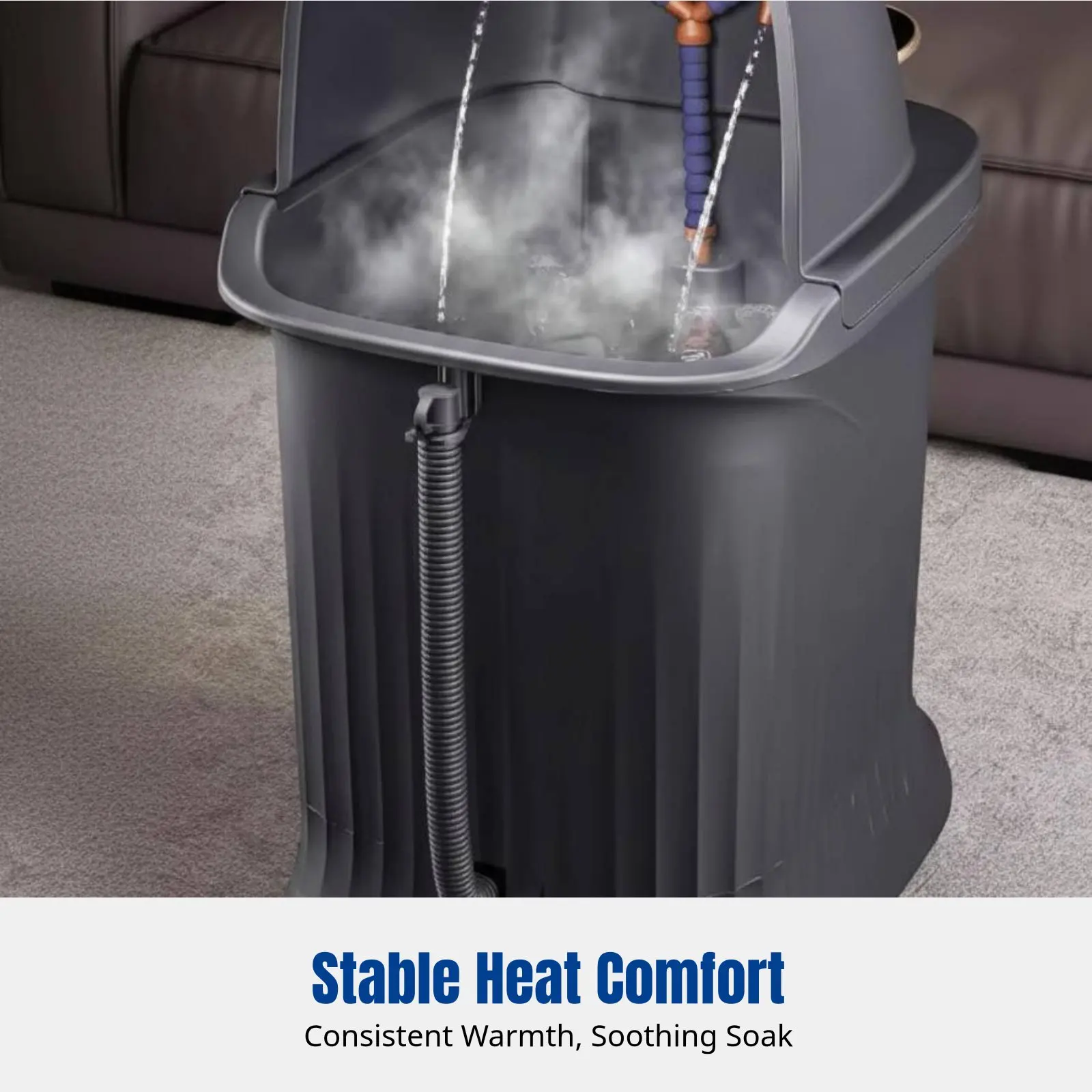 

Ванночка для ног, глубокая конструкция, автоматический подогрев, покрытие для икр и коленей, домашний массаж