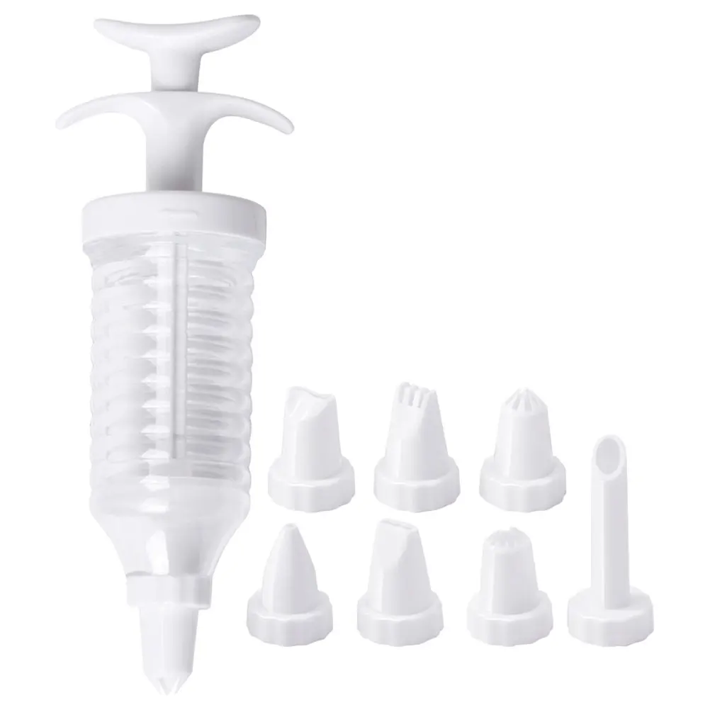 

1Set Cake Cream Piping Kit Manual Injector Decorating Tool with Multi-Function Nozzles for Baking Supply Cake Decorate Kit