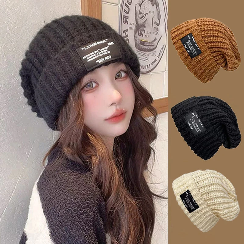 New Beanies Winter Warm Caps For Men Women Warm Solid Color Crochet Hat Unisex Autumn Knitted Beanies Caps