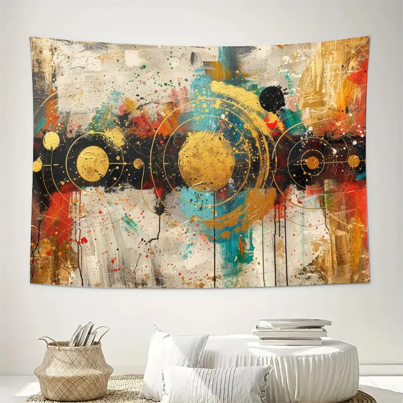 Large Abstract Galaxy Wall Tapestry Boho Decor Canvas Art Cosmic Splatter Painting Modern Grunge Living Room Poster Hanging Deco