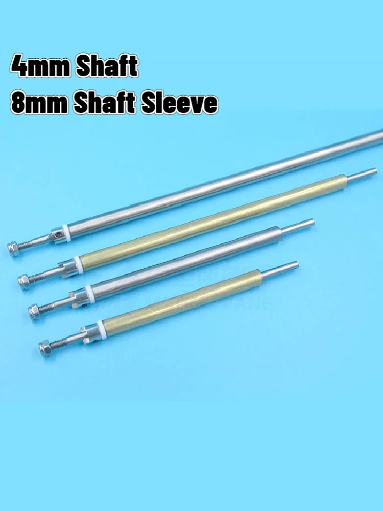 Arbre de bateau RC 4mm L10/13/15/20/25/30/35cm, arbre d'entraînement en acier inoxydable/laiton + manchon d'arbre L8mm + joint crutch + écrou autobloquant